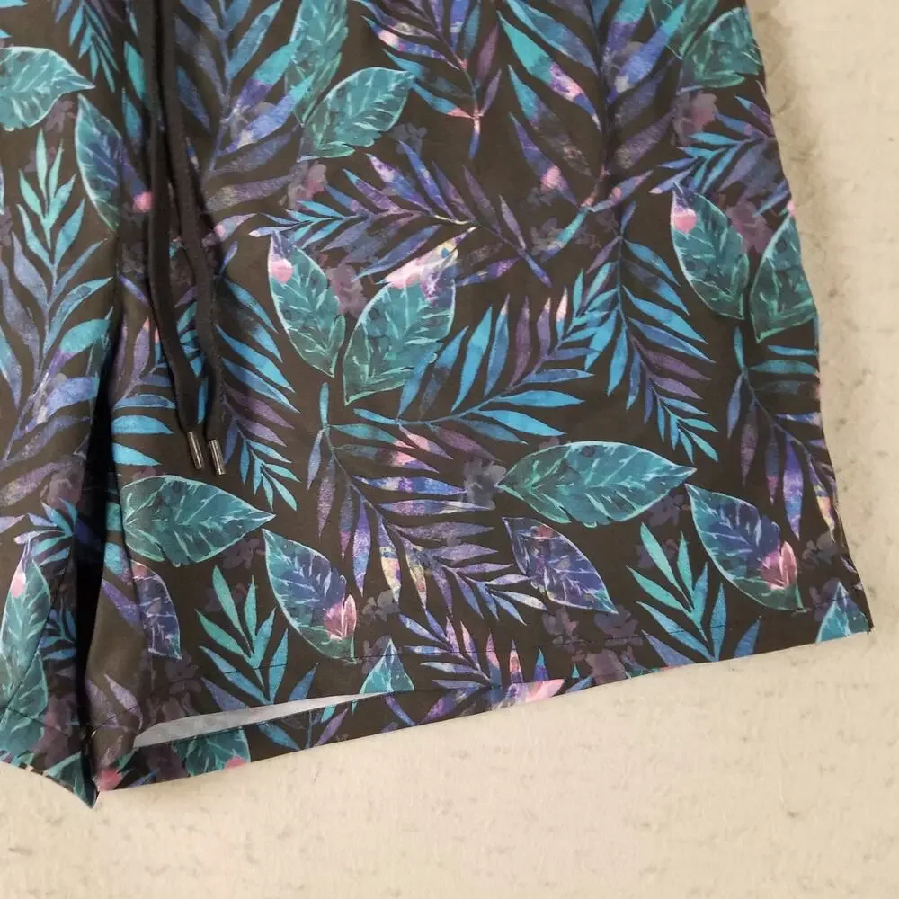 Reel Legends Shorts Mens Large‎ Leaf Print Swim Trunks Shorts Pockets